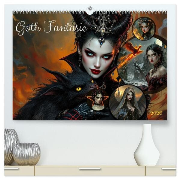 Goth Fantasie (hochwertiger Premium Wandkalender 2026 DIN A2 quer), Kunstdruck in Hochglanz