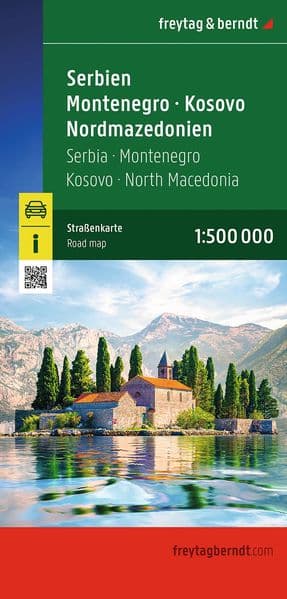 Serbien - Montenegro - Kosovo - Nordmazedonien, Straßenkarte 1:500.000, freytag & berndt