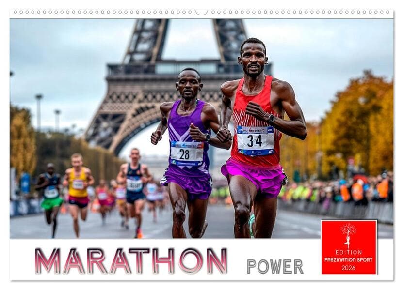 Marathon Power (Wandkalender 2026 DIN A2 quer), CALVENDO Monatskalender