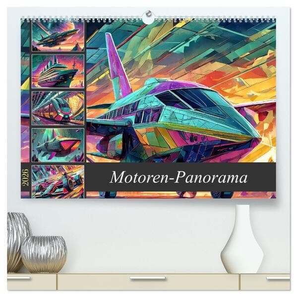 Motoren-Panorama (hochwertiger Premium Wandkalender 2026 DIN A2 quer), Kunstdruck in Hochglanz