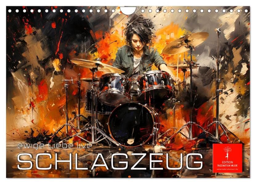 Schlagzeug ewige Liebe live (Wandkalender 2026 DIN A4 quer), CALVENDO Monatskalender