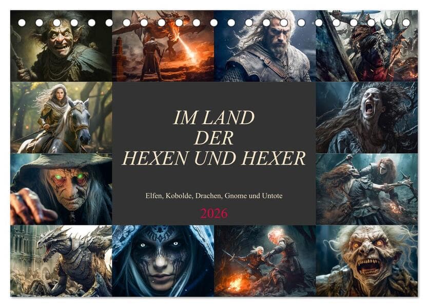 Im Land der Hexen und Hexer (Tischkalender 2026 DIN A5 quer), CALVENDO Monatskalender