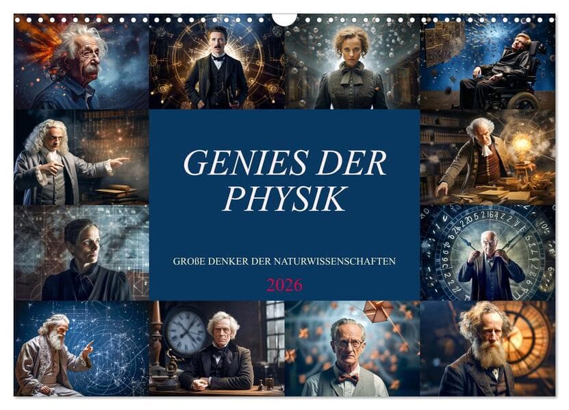 Genies der Physik (Wandkalender 2026 DIN A3 quer), CALVENDO Monatskalender