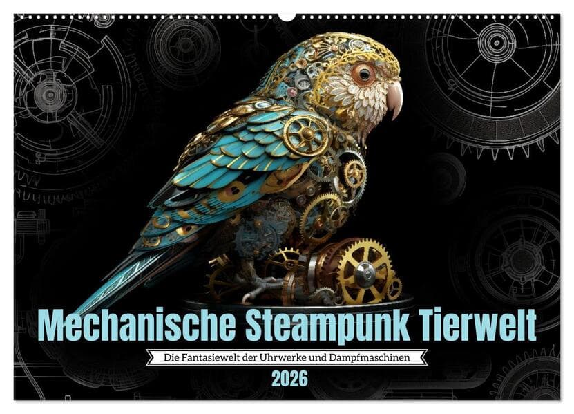 Mechanische Steampunk Tierwelt (Wandkalender 2026 DIN A2 quer), CALVENDO Monatskalender