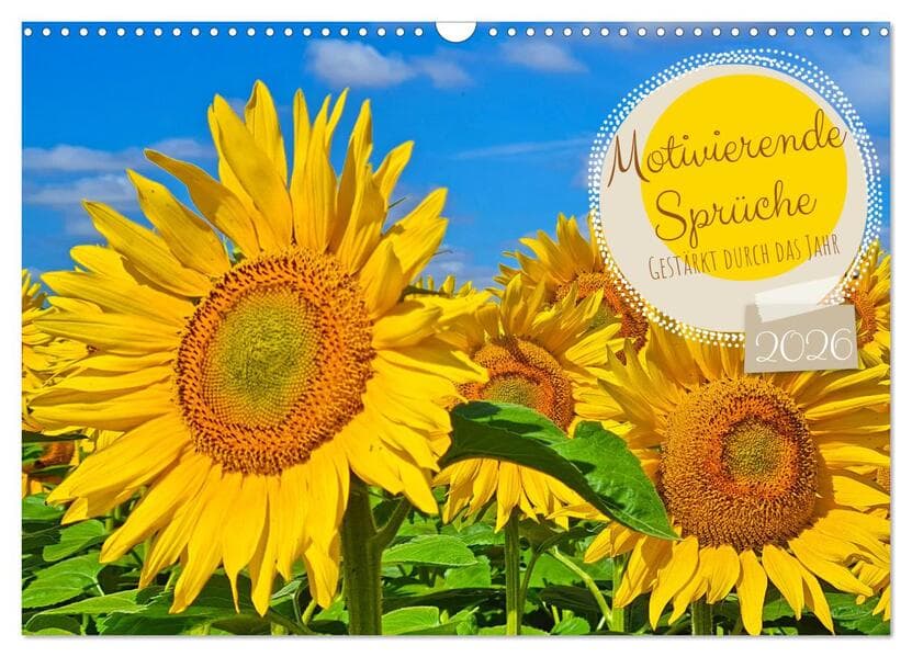 Motivierende Sprüche - gestärkt durch das Jahr (Wandkalender 2026 DIN A3 quer), CALVENDO Monatskalender