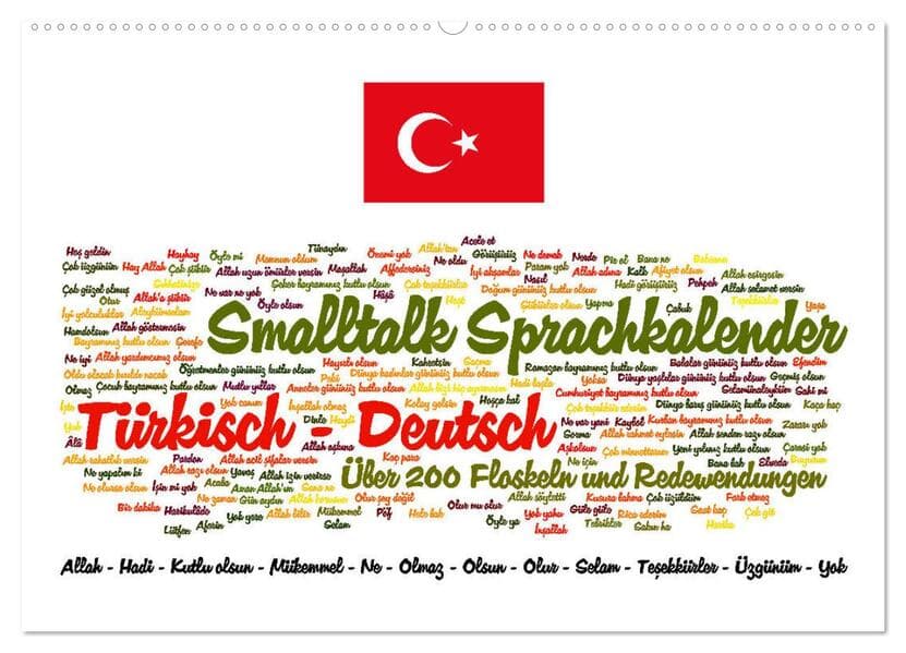 Smalltalk Sprachkalender Türkisch-Deutsch (Wandkalender 2026 DIN A2 quer), CALVENDO Monatskalender