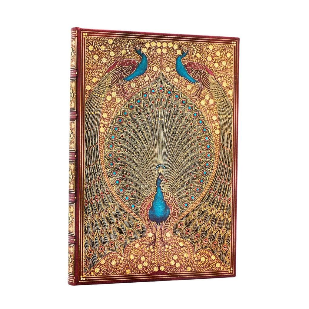 Hafiz's Peacocks (Sangorski & Sutcliffe) Midi Lined Hardcover Journal (Elastic Band Closure)