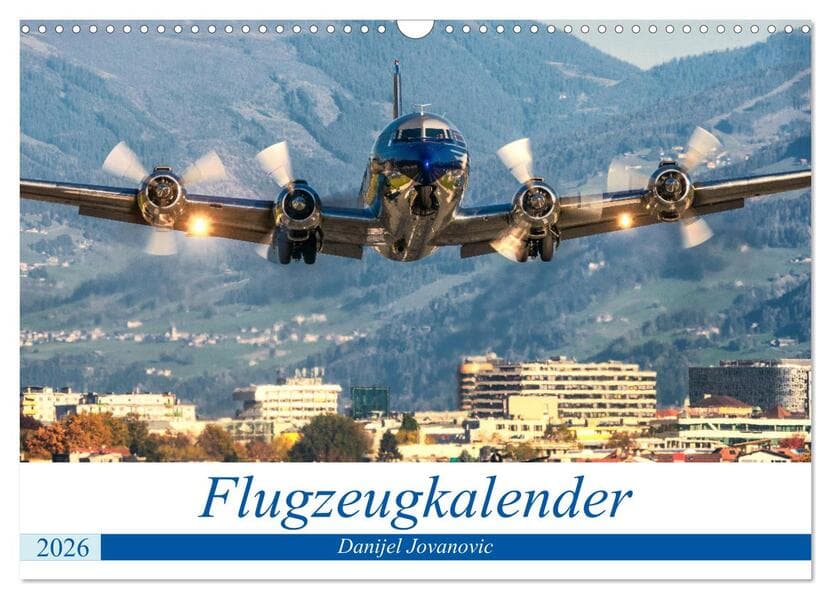Flugzeugkalender (Wandkalender 2026 DIN A3 quer), CALVENDO Monatskalender
