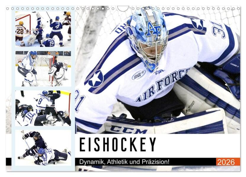 Eishockey. Dynamik, Athletik und Präzision! (Wandkalender 2026 DIN A3 quer), CALVENDO Monatskalender