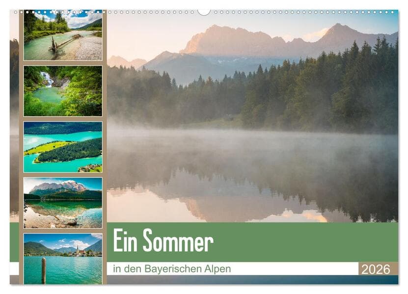 Ein Sommer in den Bayerischen Alpen (Wandkalender 2026 DIN A2 quer), CALVENDO Monatskalender