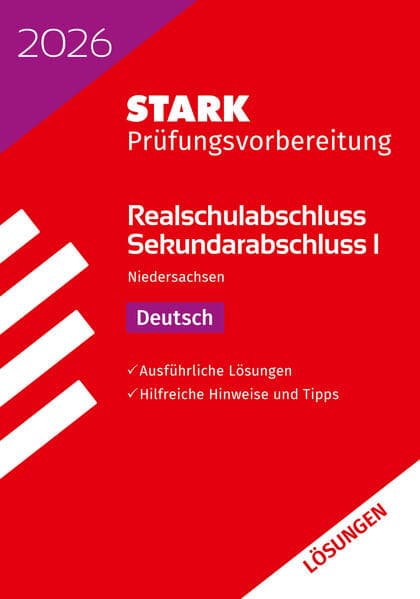 STARK Lösungen zu Deutsch - Realschulabschluss 2026 Niedersachsen - Prüfungsvorbereitung