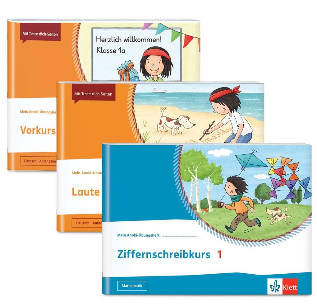 Vorschulpaket. 3 Übungshefte im Paket: Vorkurs Deutsch 1, Laute und Buchstaben erkennen 1/2, Ziffernschreibkurs 1 Klasse 1/2