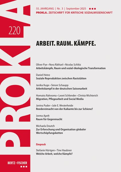 Arbeit. Raum. Kämpfe.