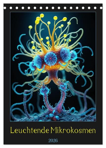 Leuchtende Mikrokosmen (Tischkalender 2026 DIN A5 hoch), CALVENDO Monatskalender
