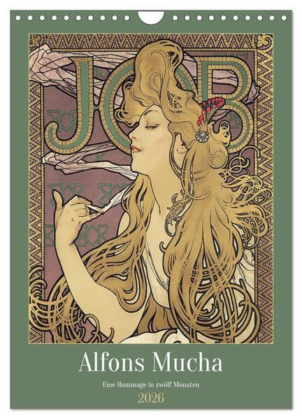 Alfons Mucha - Eine Hommage in zwölf Monaten (Wandkalender 2026 DIN A4 hoch), CALVENDO Monatskalender
