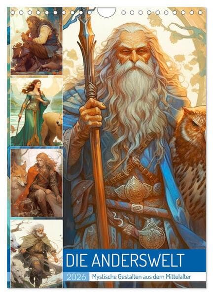 Die Anderswelt. Mystische Gestalten aus dem Mittelalter (Wandkalender 2026 DIN A4 hoch), CALVENDO Monatskalender