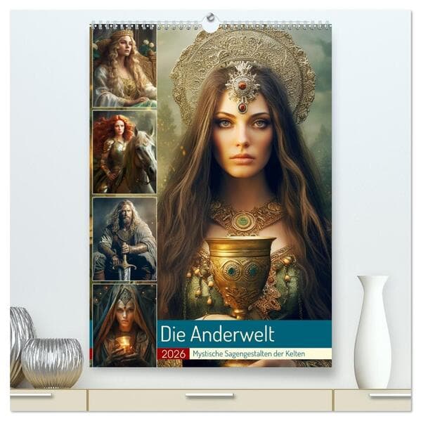 Die Anderwelt. Mystische Sagengestalten der Kelten (hochwertiger Premium Wandkalender 2026 DIN A2 hoch), Kunstdruck in Hochglanz
