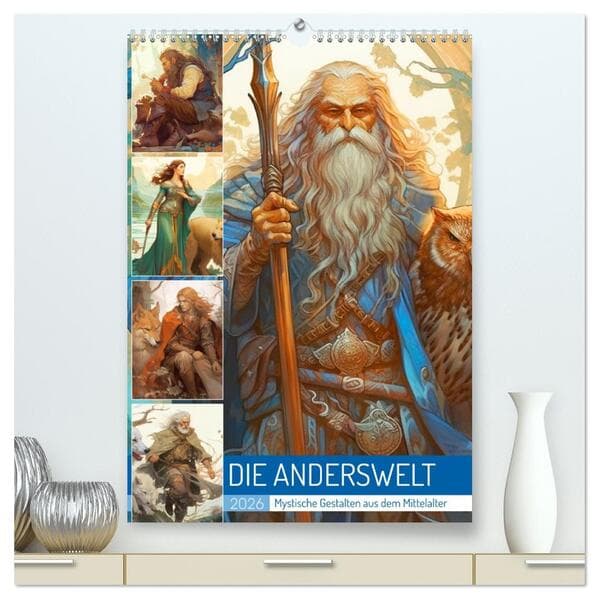 Die Anderswelt. Mystische Gestalten aus dem Mittelalter (hochwertiger Premium Wandkalender 2026 DIN A2 hoch), Kunstdruck in Hochglanz