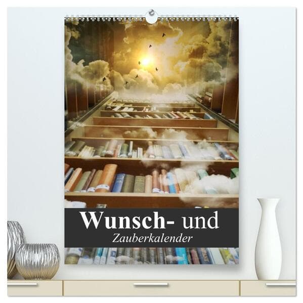Wunsch- und Zauberkalender (hochwertiger Premium Wandkalender 2026 DIN A2 hoch), Kunstdruck in Hochglanz