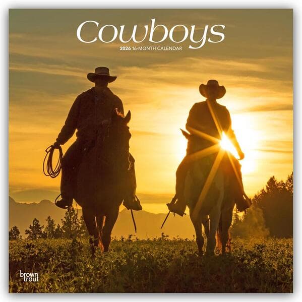 Cowboys 2026 12 X 24 Inch (Hanging) Monthly Square Wall Calendar Plastic-Free