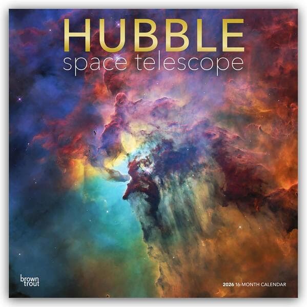Hubble Space Telescope 2026 12 X 24 Inch (Hanging) Monthly Square Wall Calendar Foil Stamped Cover Plastic-Free