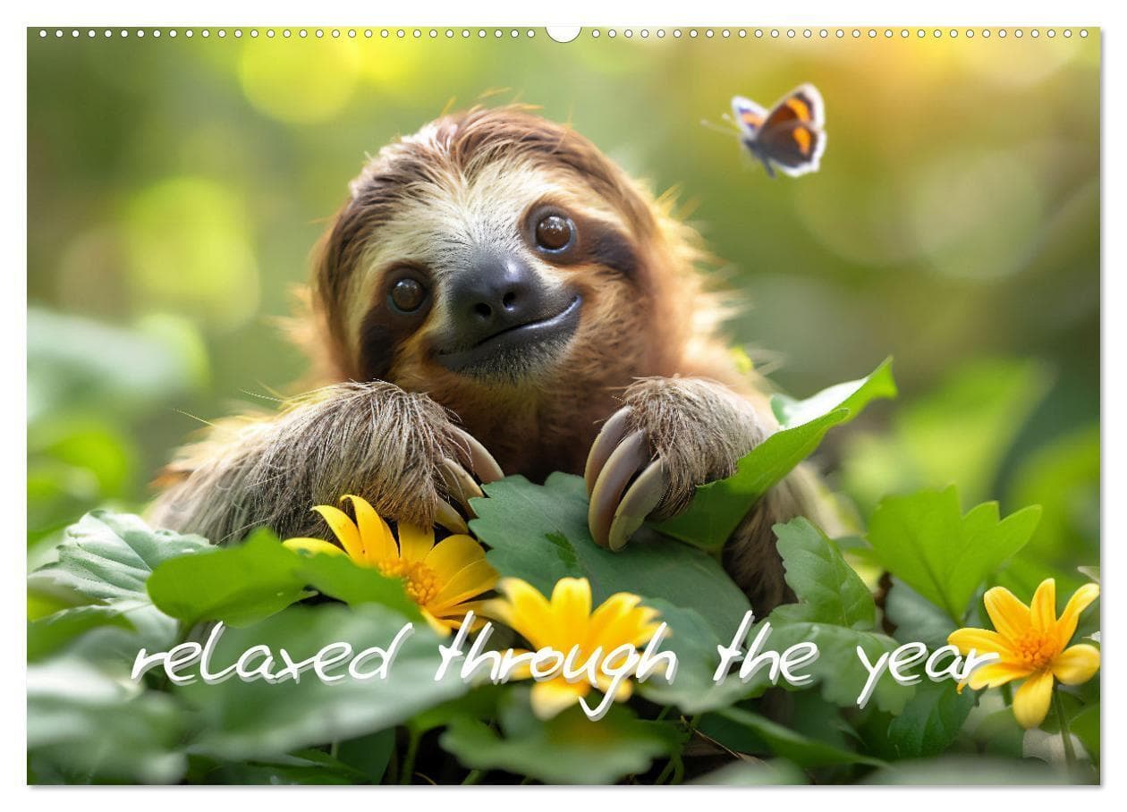 sweet sloths - relaxed throughout the year (Wall Calendar 2026 DIN A2 landscape), CALVENDO 12 Month Wall Calendar