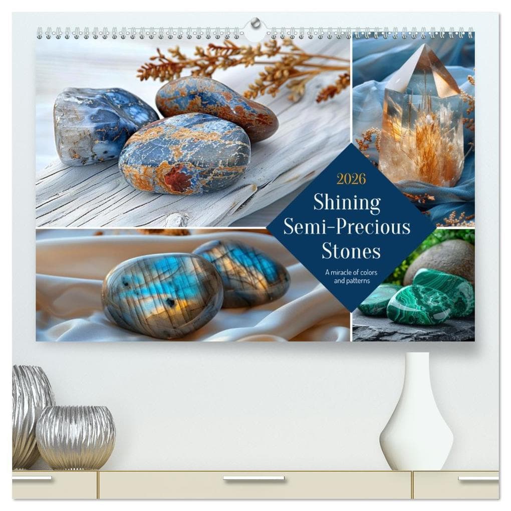 Shining Semi-Precious Stones (High Quality Premium Wall Calendar 2026 DIN A2 landscape),CALVENDO 12 Month Wall Calendar