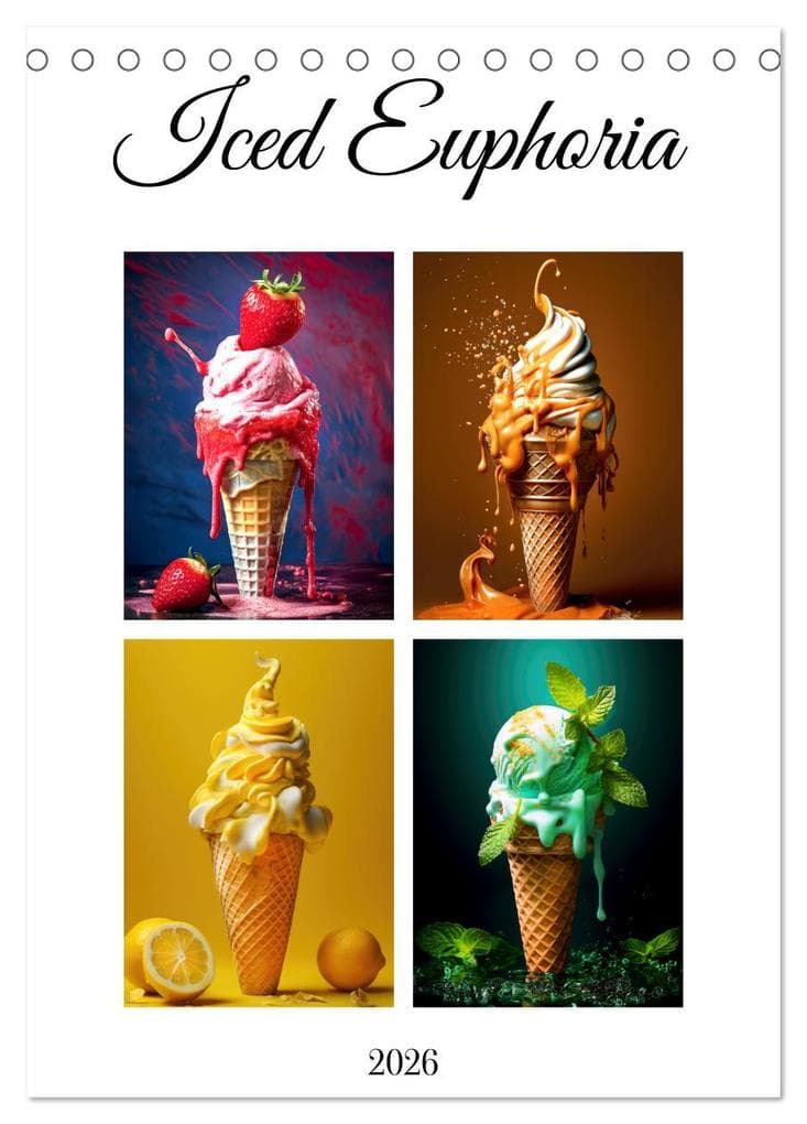 Iced Euphoria (Desk Calendar 2026 DIN A5 portrait), CALVENDO 12 Month DeskCalendar