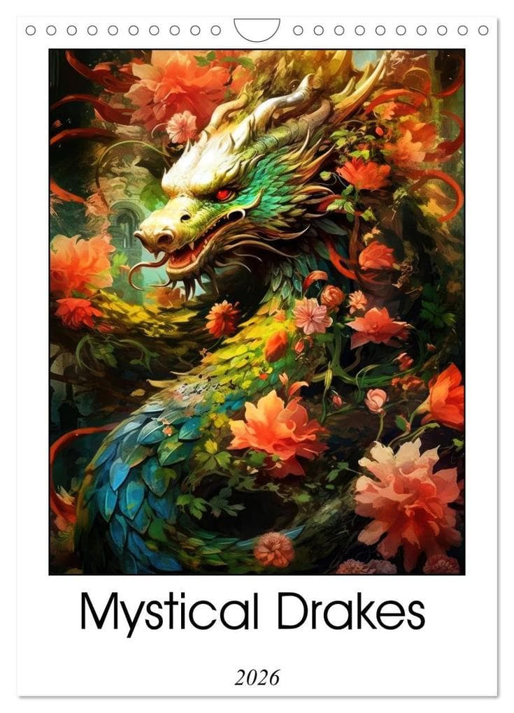 Mystical Drakes (Wall Calendar 2026 DIN A4 portrait), CALVENDO 12 Month Wall Calendar