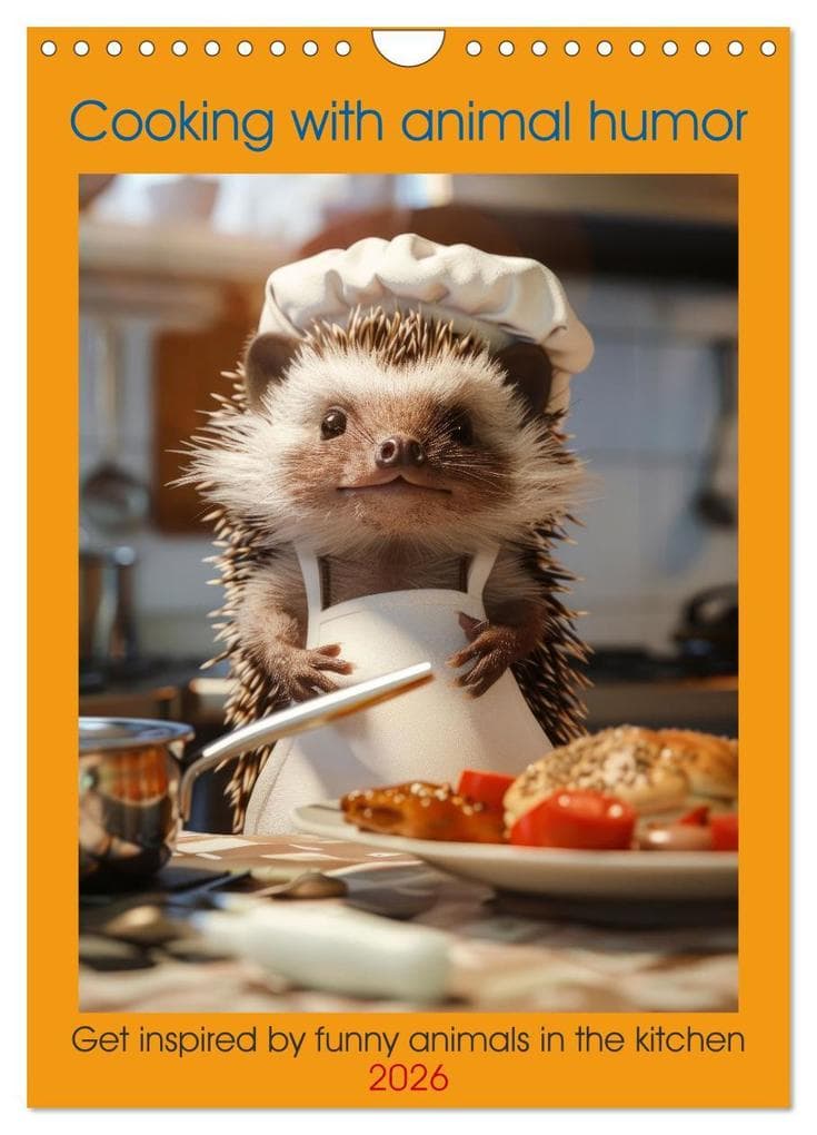 Cooking with animal humor (Wall Calendar 2026 DIN A4 portrait), CALVENDO 12 Month Wall Calendar