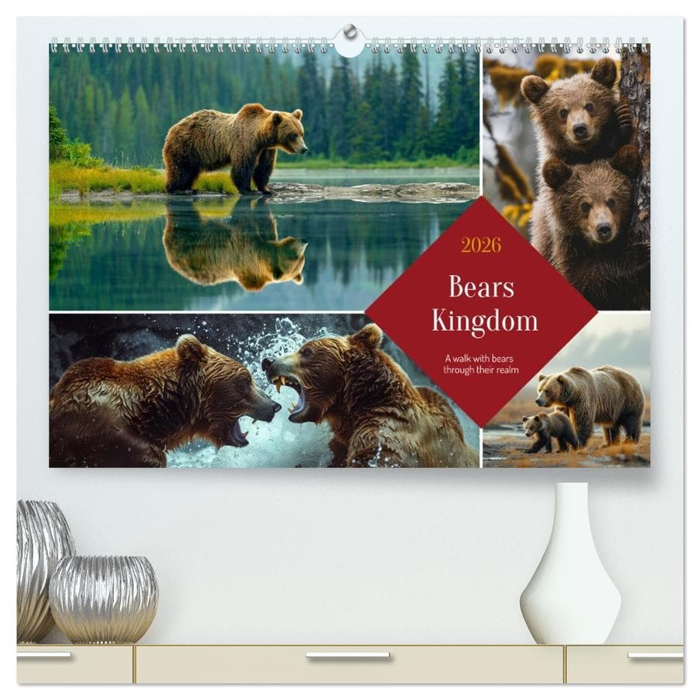 Bears Kingdom (High Quality Premium Wall Calendar 2026 DIN A2 landscape),CALVENDO 12 Month Wall Calendar