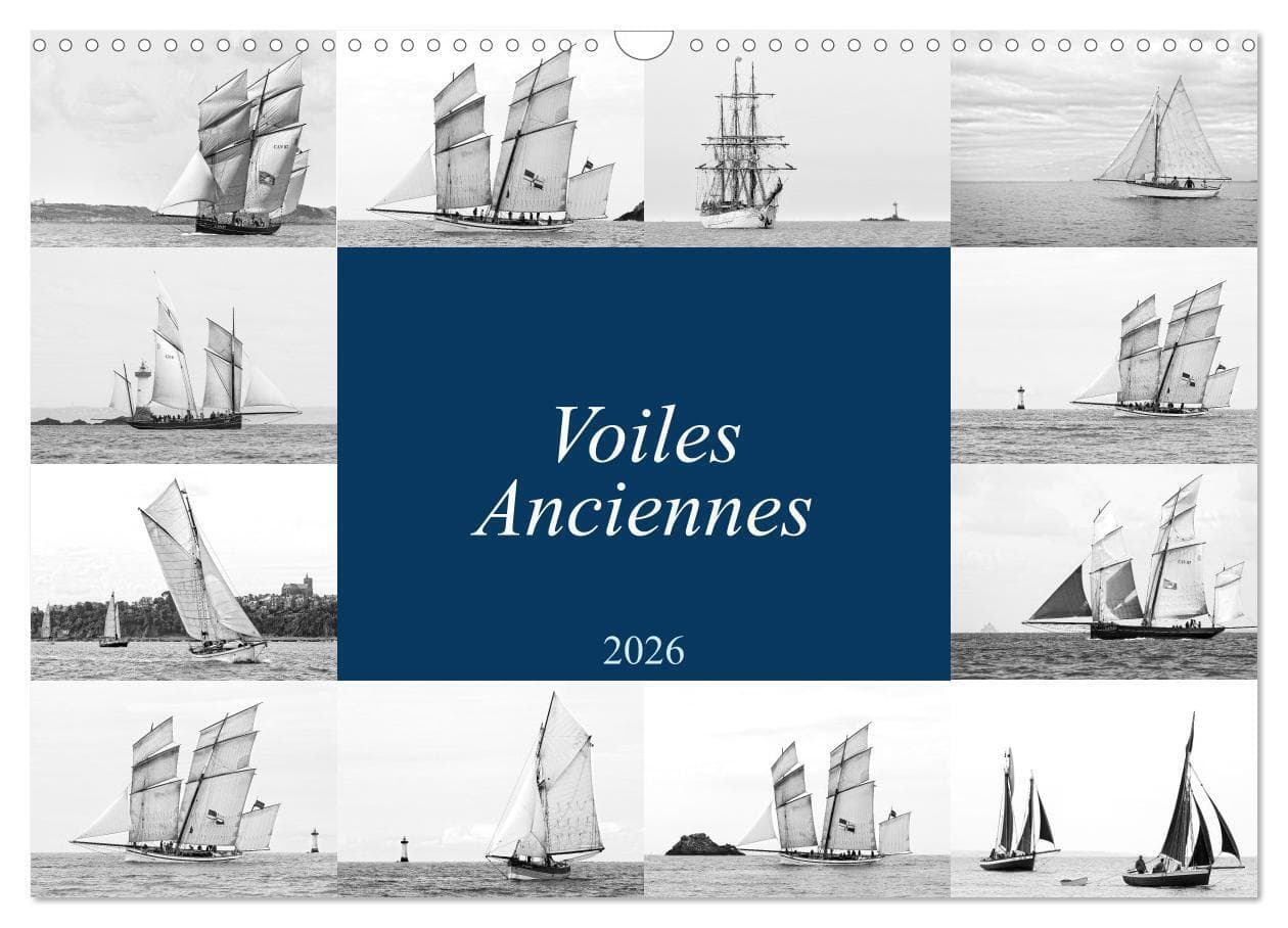 Voiles anciennes (Calendrier mural 2026 DIN A3 vertical), CALVENDO calendrier mensuel
