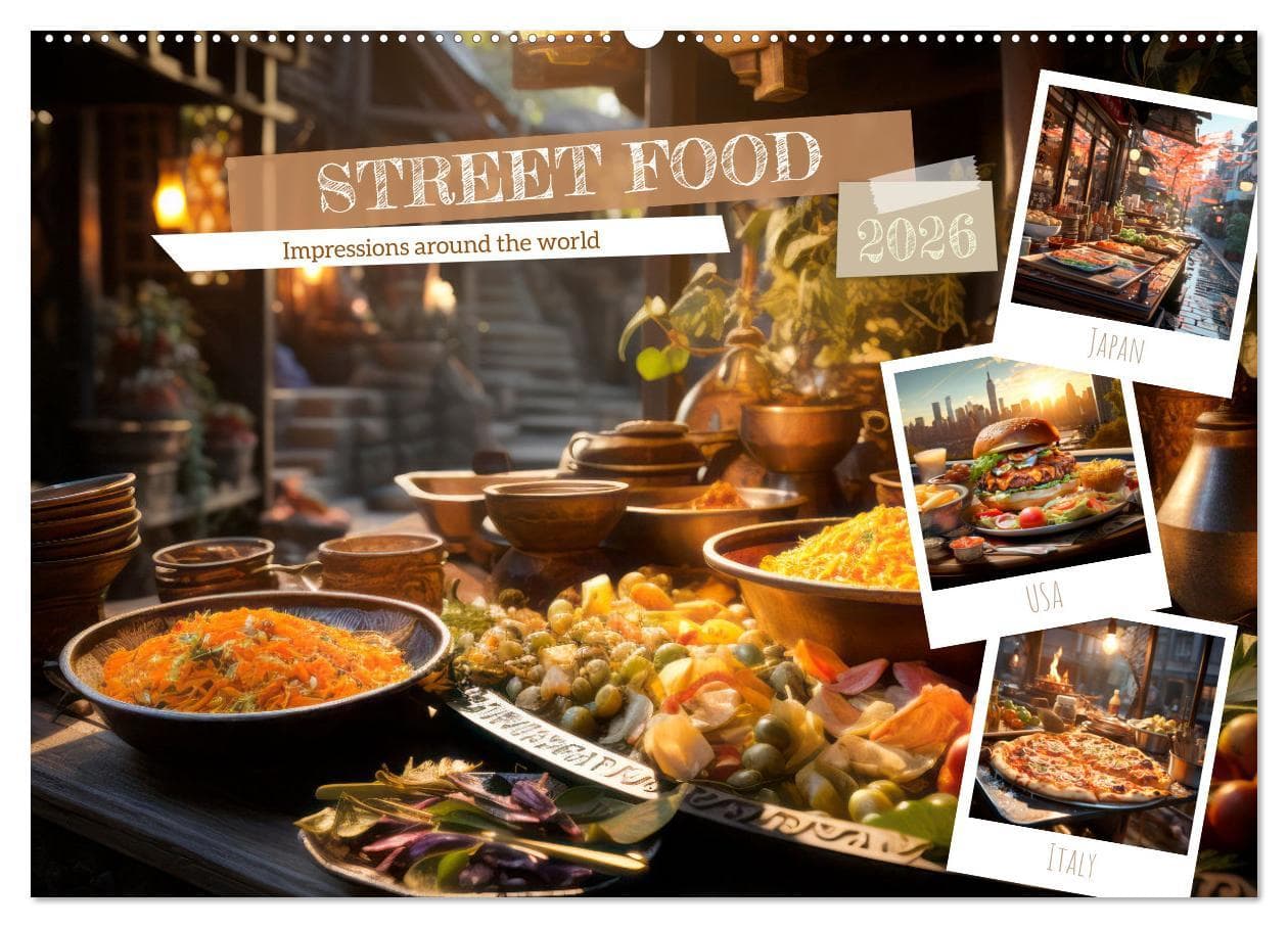 STREET FOOD Impressions around the world (Wall Calendar 2026 DIN A2 landscape), CALVENDO 12 Month Wall Calendar