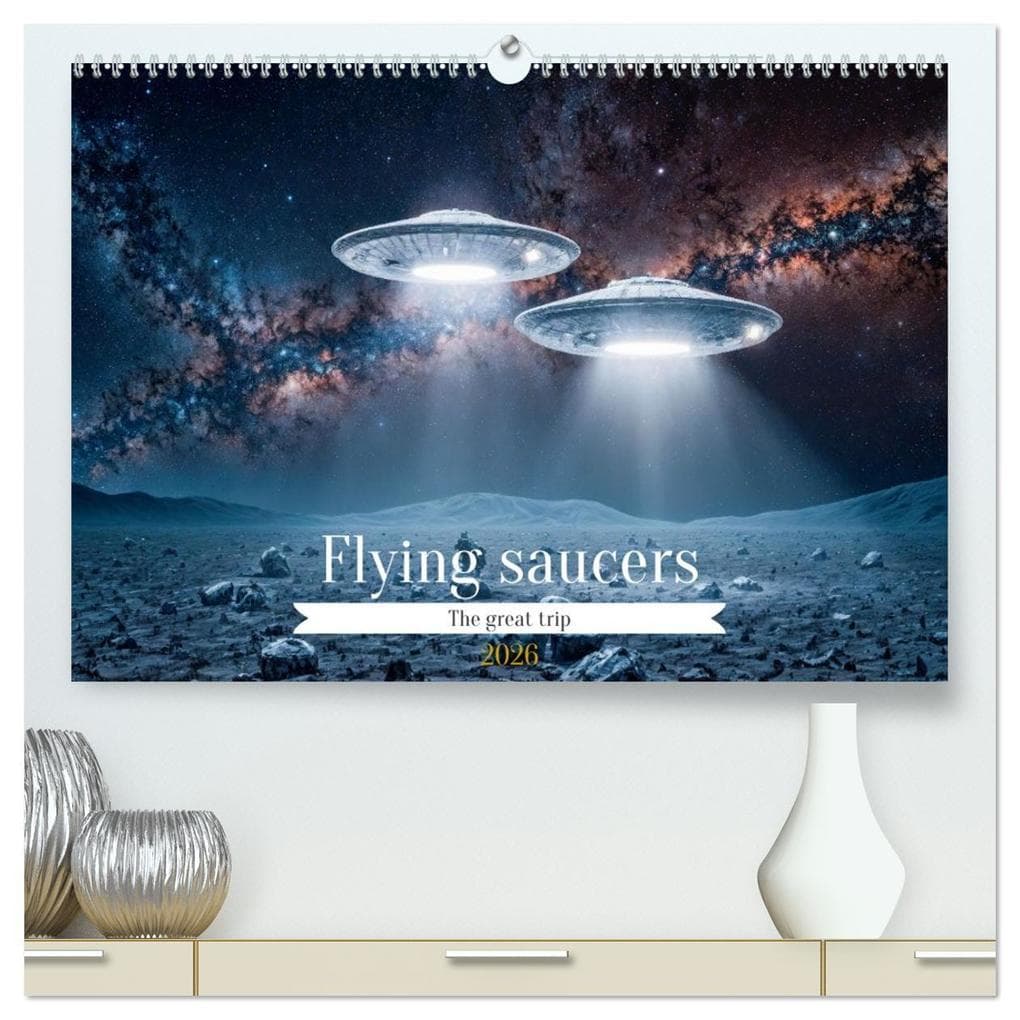 Flying saucers - The great journey (High Quality Premium Wall Calendar 2026 DIN A2 landscape),CALVENDO 12 Month Wall Calendar