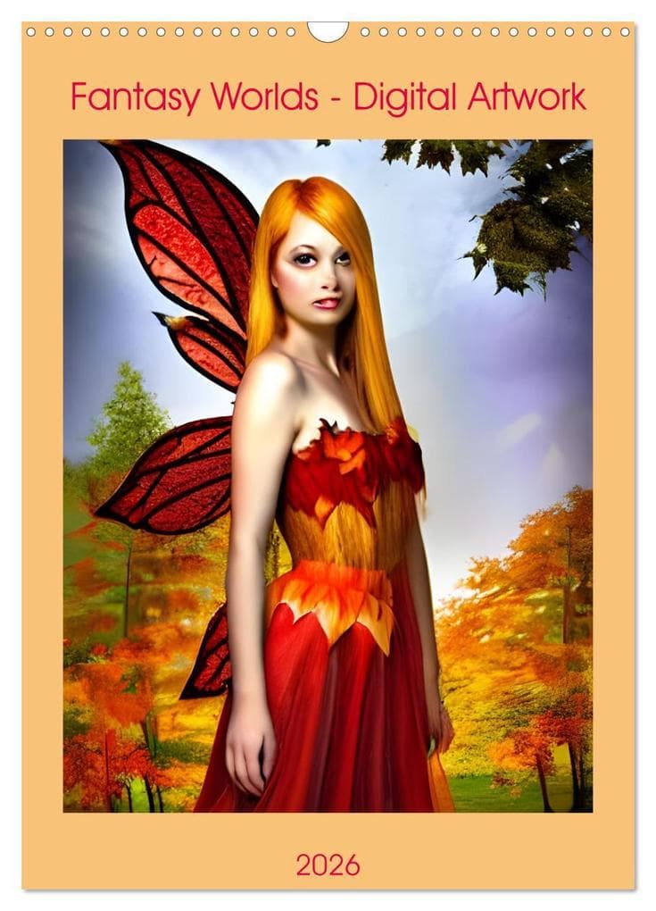 Fantasy Worlds - Digital Artwork (Wall Calendar 2026 DIN A3 portrait), CALVENDO 12 Month Wall Calendar