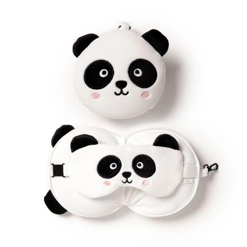 Relaxeazzz Plüsch Panda Reisekissen & Schlafmaske