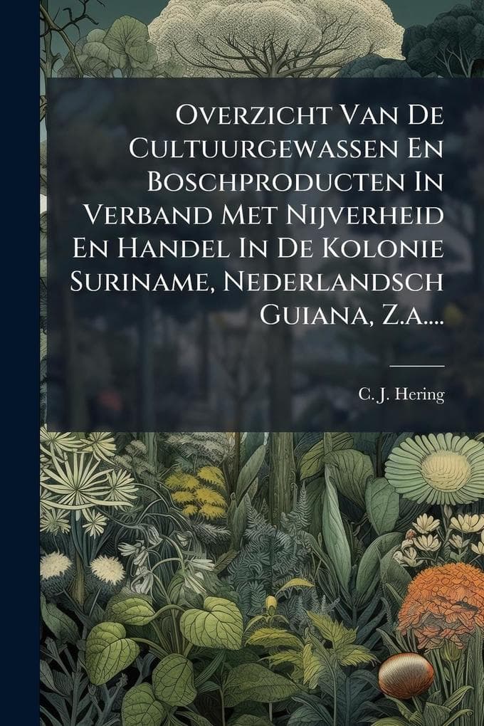 Overzicht Van De Cultuurgewassen En Boschproducten In Verband Met Nijverheid En Handel In De Kolonie Suriname, Nederlandsch Guiana, Z.a....