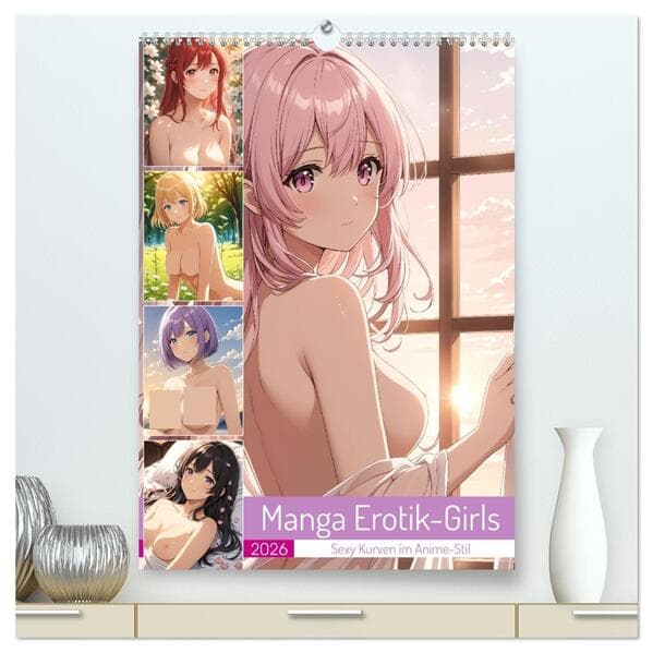 Manga Erotik-Girls - Sexy Kurven im Anime-Stil (hochwertiger Premium Wandkalender 2026 DIN A2 hoch), Kunstdruck in Hochglanz