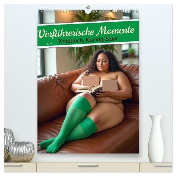 Verführerische Momente - Kniehoch, Kurvig, Sexy (hochwertiger Premium Wandkalender 2026 DIN A2 hoch), Kunstdruck in Hochglanz