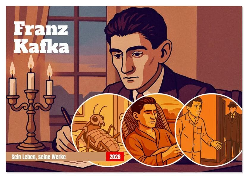Franz Kafka (Tischkalender 2026 DIN A5 quer), CALVENDO Monatskalender