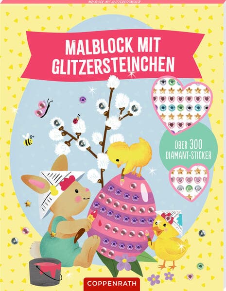 Malblock mit Glitzersteinchen Frohe Ostern