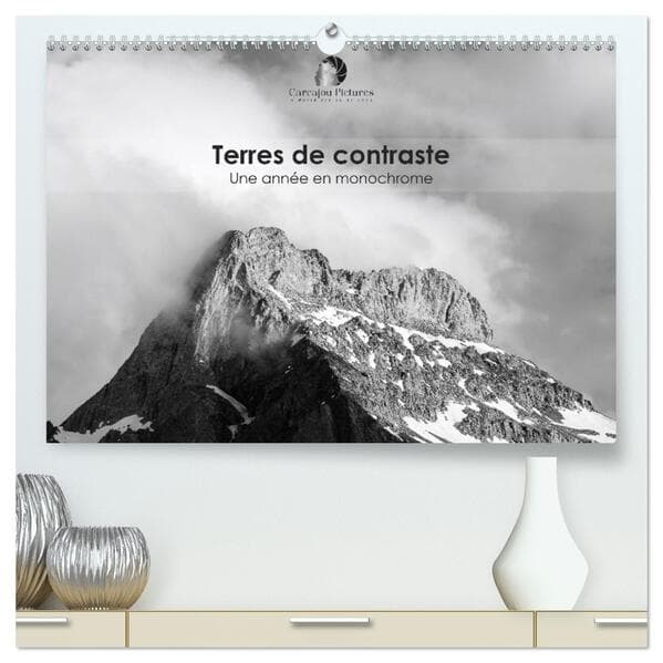 Terres de contraste - Une année en monochrome (Calendrier mural 2026 DIN A2 vertical) calendrier de bureau