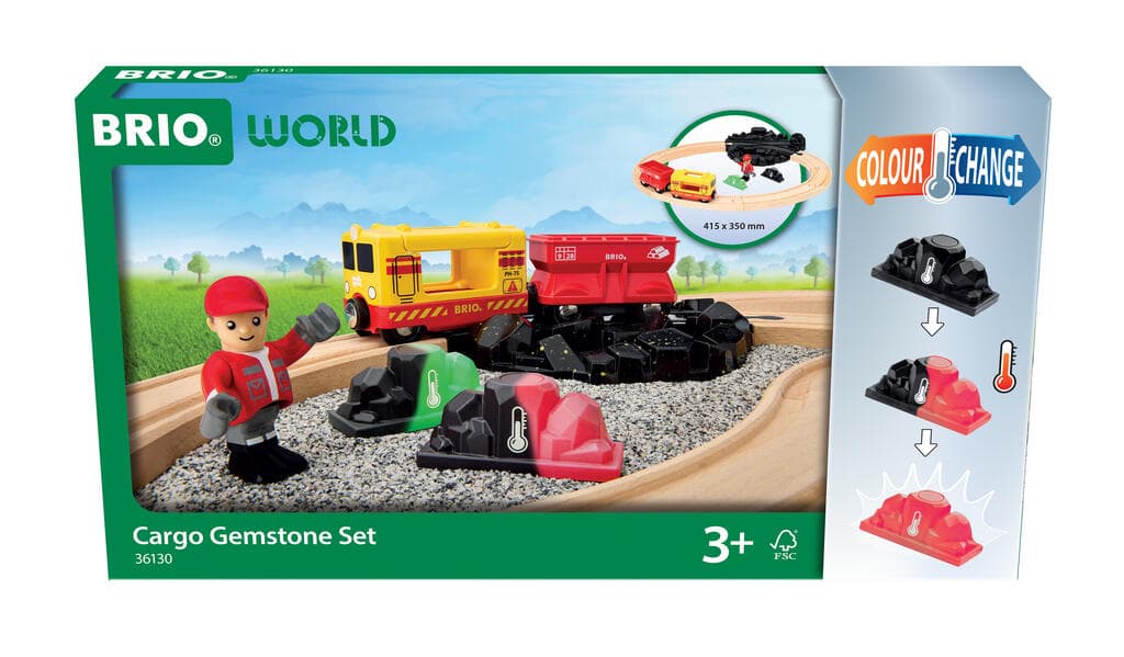 Güterzug-Set mit Farbwechsel / Magisches Holzeisenbahnset für Kinder ab 3 Jahren