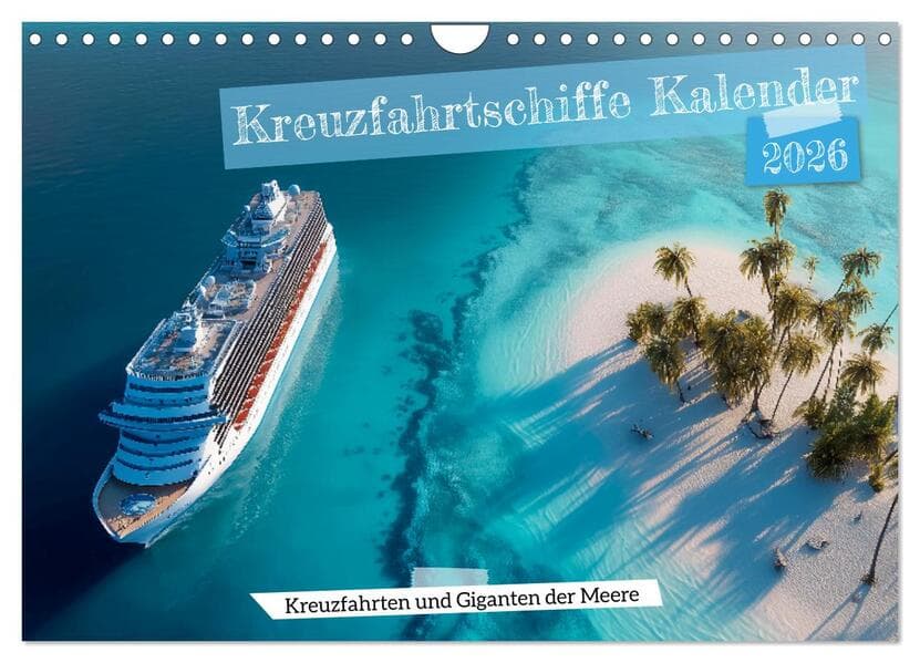 Kreuzfahrtschiffe Kalender - Kreuzfahrten und Giganten der Meere (Wandkalender 2026 DIN A4 quer), CALVENDO Monatskalender
