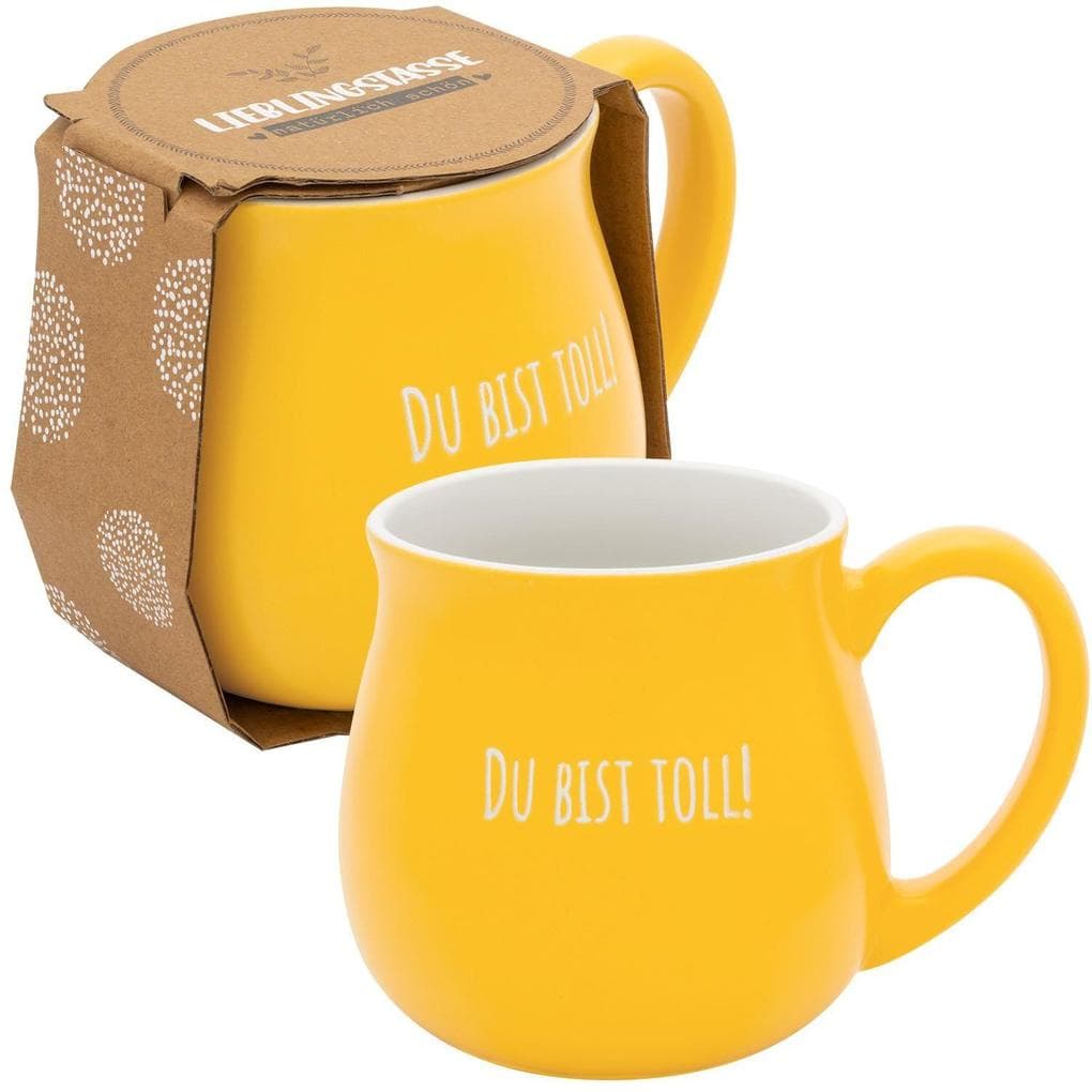 GRUSS & CO Tasse bauchig graviert "Du bist toll"