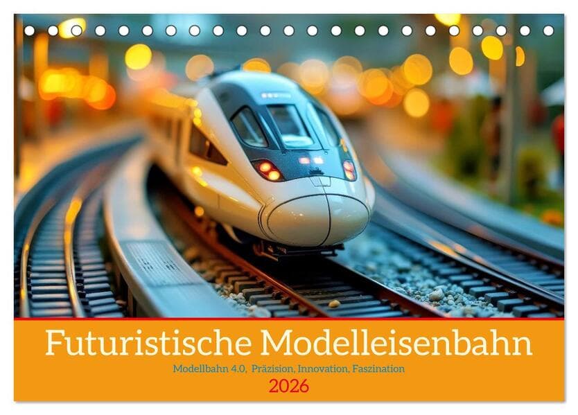 Futuristische Modelleisenbahn (Tischkalender 2026 DIN A5 quer), CALVENDO Monatskalender