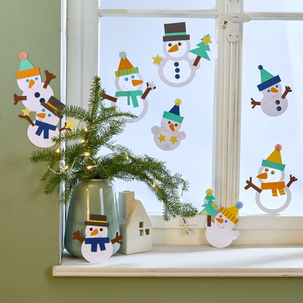 Bastelset - Fensterbild Schneemänner