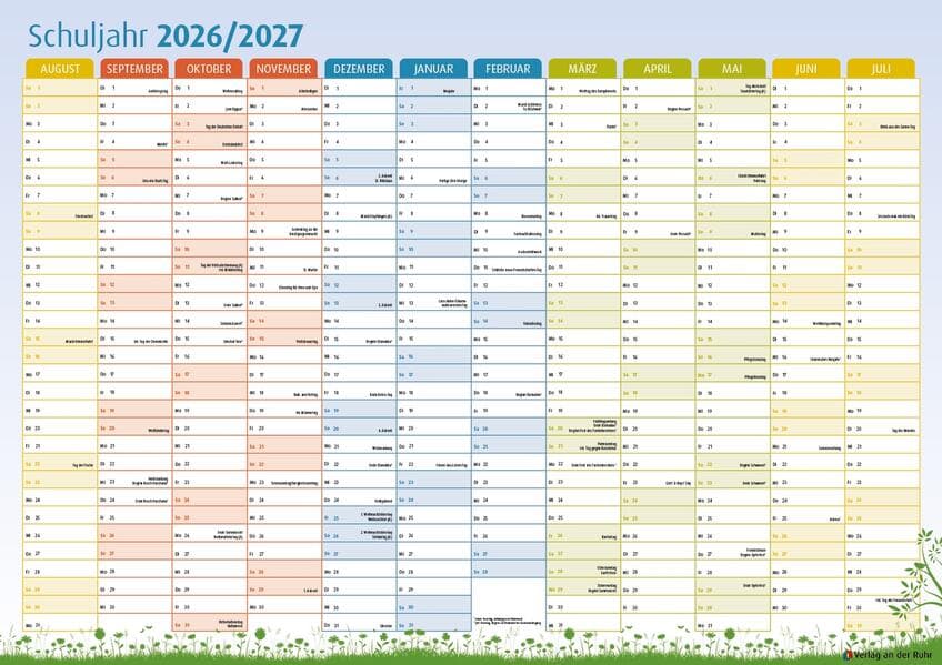 Der Schuljahres-Wandkalender 2026/2027, A1