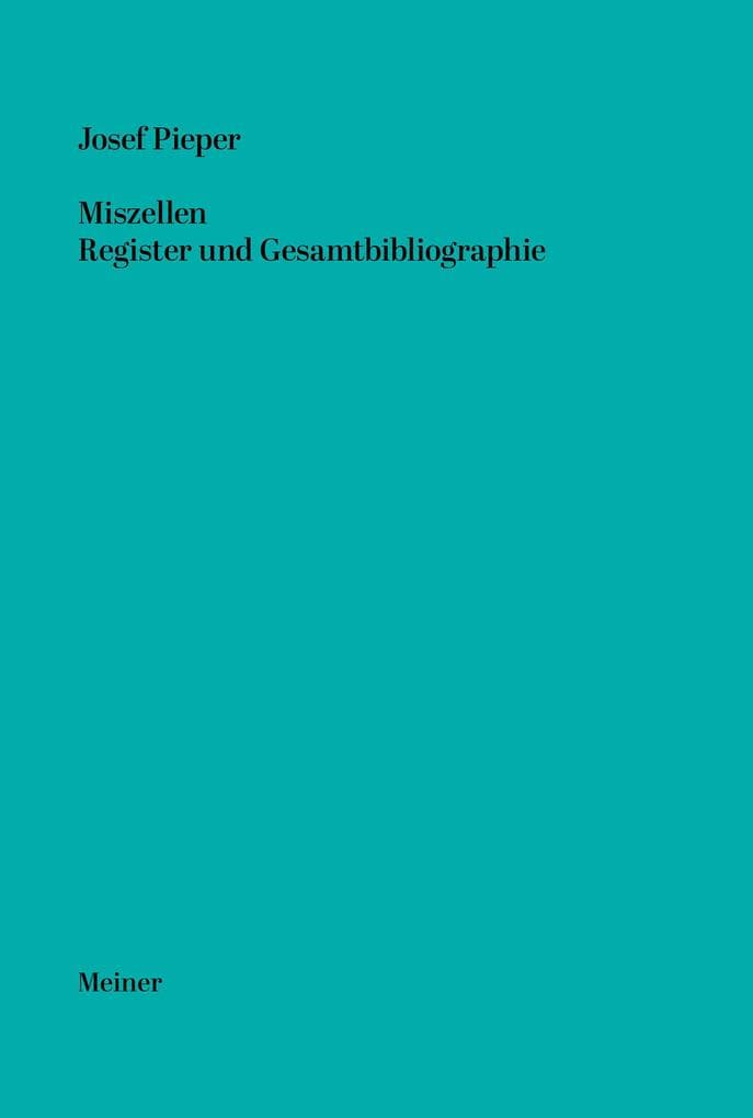 Miszellen. Register und Gesamtbibliographie