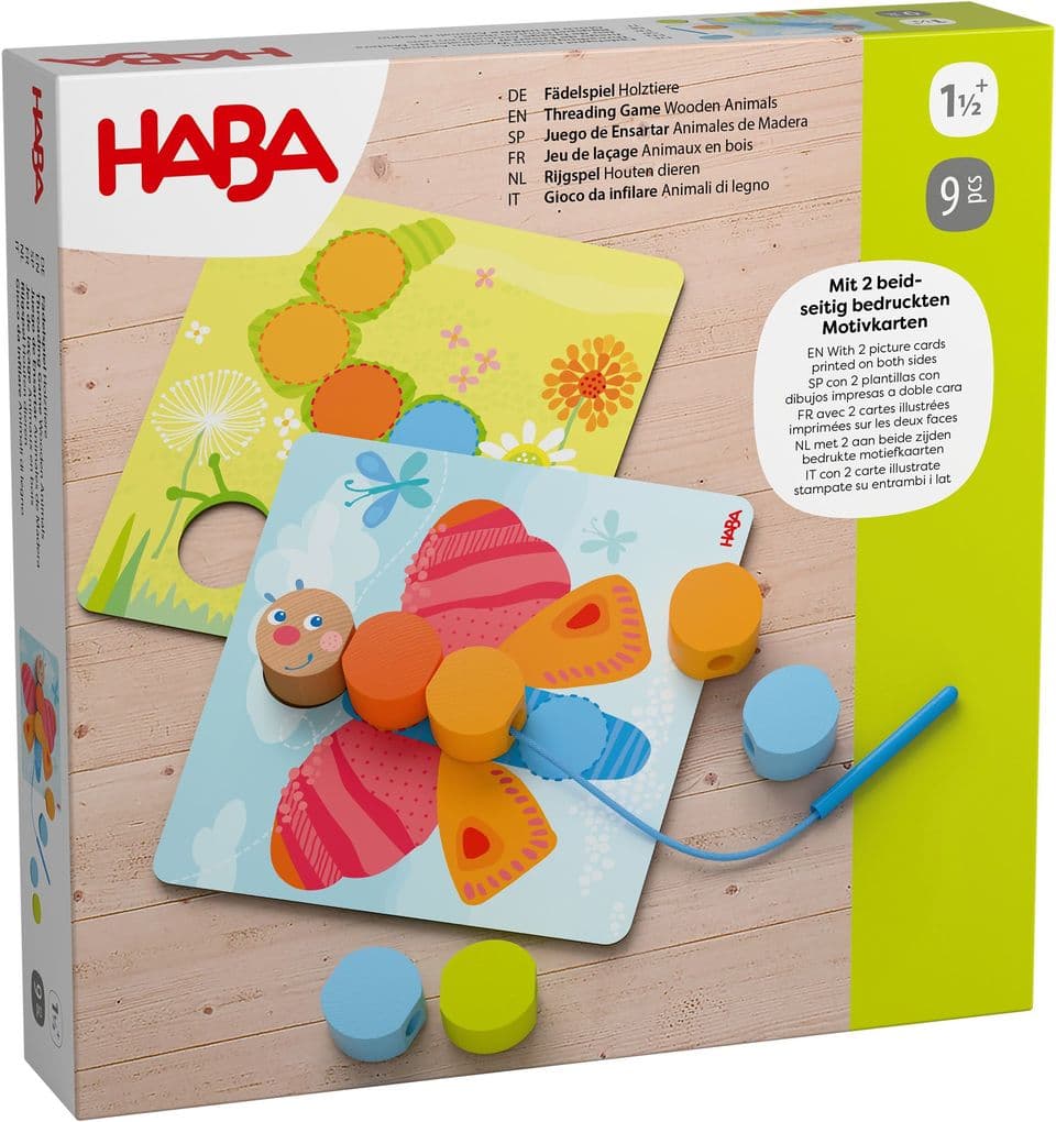 Fädelspiel Holztiere